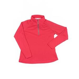 Under Armour Golf Women's Coral Pink Long Sleeve Quarter Zip Activewear Top - XL